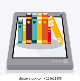 Ebook design over white background, vector illustration