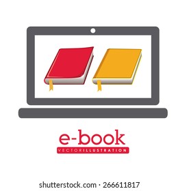 Ebook design  over white background, vector illustration