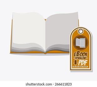 Ebook design over white background, vector illustration
