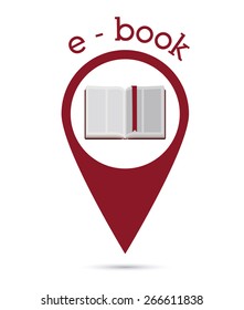 Ebook design  over white background, vector illustration