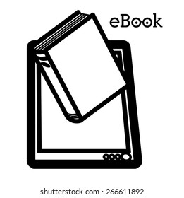 Ebook design over white background, vector illustration