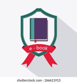 Ebook design  over white background, vector illustration