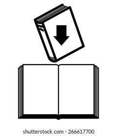 Ebook design over white background, vector illustration