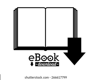 Ebook design over white background, vector illustration