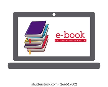 Ebook design  over white background, vector illustration