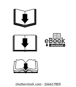 Ebook design over white background, vector illustration