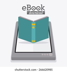 Ebook design over white background, vector illustration