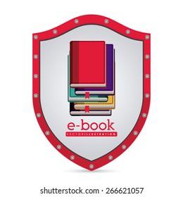 Ebook design  over white background, vector illustration