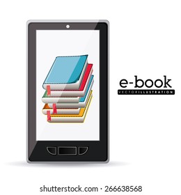 Ebook design  over white background, vector illustration