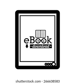 Ebook design over white background, vector illustration
