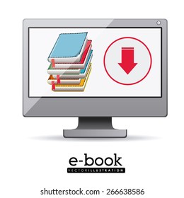 Ebook design  over white background, vector illustration