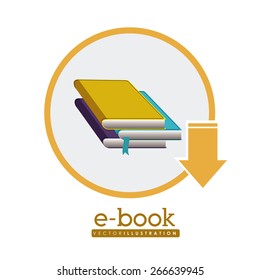 Ebook design  over white background, vector illustration