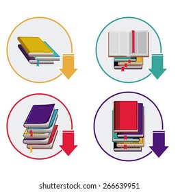 Ebook design  over white background, vector illustration