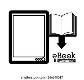 Ebook design over white background, vector illustration