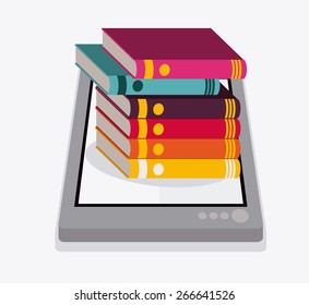 Ebook design over white background, vector illustration