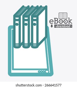 Ebook design over white background, vector illustration