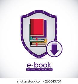 Ebook design  over white background, vector illustration