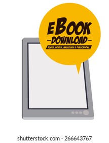Ebook design over white background, vector illustration