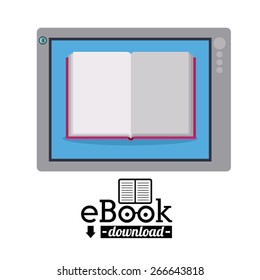 Ebook design over white background, vector illustration