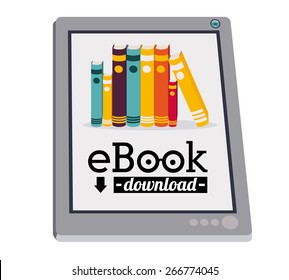 Ebook design over white background, vector illustration