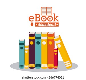 Ebook design over white background, vector illustration