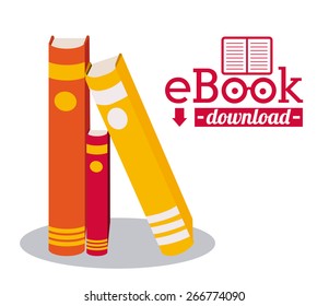 Ebook design over white background, vector illustration