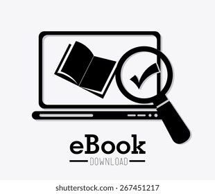 Ebook design over white background, vector illustration.
