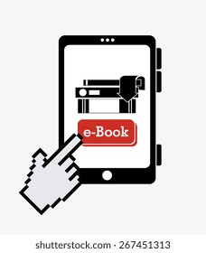 Ebook design over white background, vector illustration.