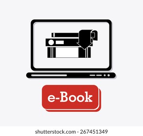 Ebook design over white background, vector illustration.