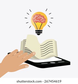 Ebook design over white background, vector illustration.
