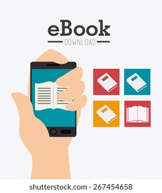 Ebook design over white background, vector illustration.