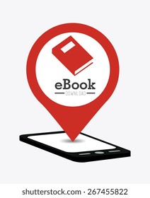 Ebook design over white background, vector illustration.