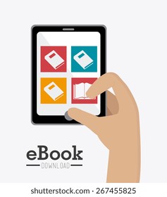 Ebook design over white background, vector illustration.