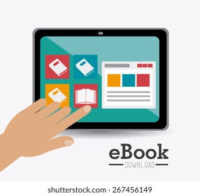 Ebook design over white background, vector illustration.