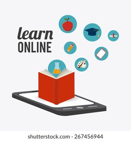 Ebook design over white background, vector illustration.