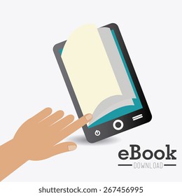 Ebook design over white background, vector illustration.