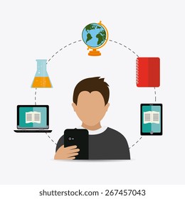 Ebook design over white background, vector illustration.