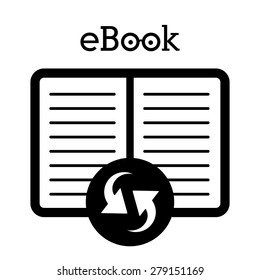 e-book design over white background, vector illustration