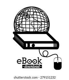 e-book design over white background, vector illustration