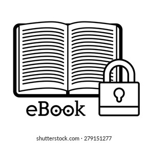 e-book design over white background, vector illustration