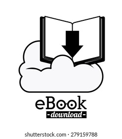 e-book design over white background, vector illustration