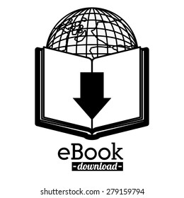 e-book design over white background, vector illustration