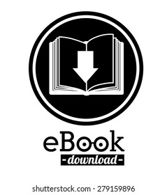 e-book design over white background, vector illustration
