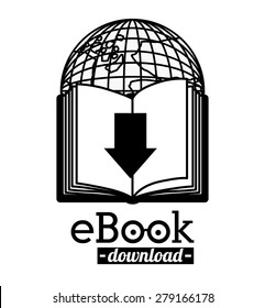 e-book design over white background, vector illustration
