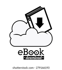 e-book design over white background, vector illustration