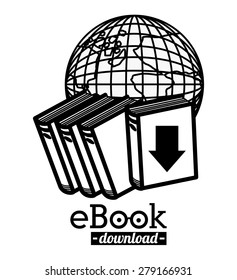 e-book design over white background, vector illustration