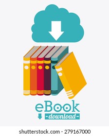 e-book design over white background, vector illustration