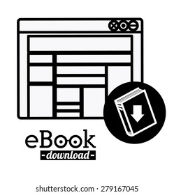 e-book design over white background, vector illustration