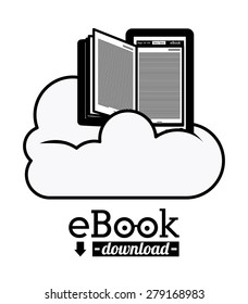 e-book design over white background, vector illustration