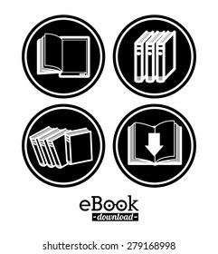 e-book design over white background, vector illustration